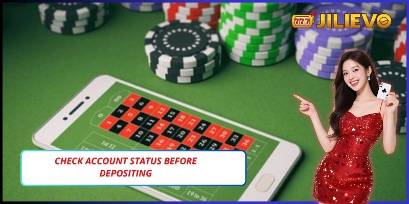 Check account status before depositing